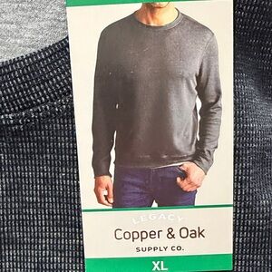 NWT Copper & Oak Men’s Crew Pullover 75% Cotton Black size XL